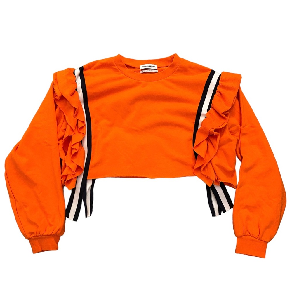 NWOT Urban Outfitters Cropped Ruffle Crewneck